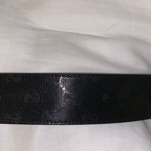Gucci Supreme Belt Interlocking G Black Leather Trim Black G - Picture 4 of 8